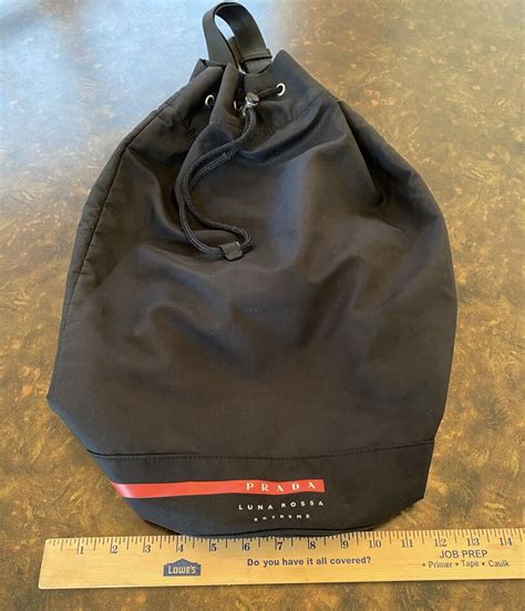 Prada luna rossa extreme drawstring gym bag black